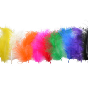 Plumas marabú tintadas en colores surtidos para confección y carnaval