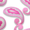 Aplique textil cachemir rosa para personalizar prendas