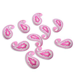 Aplique bordado paisley rosa para Carnaval