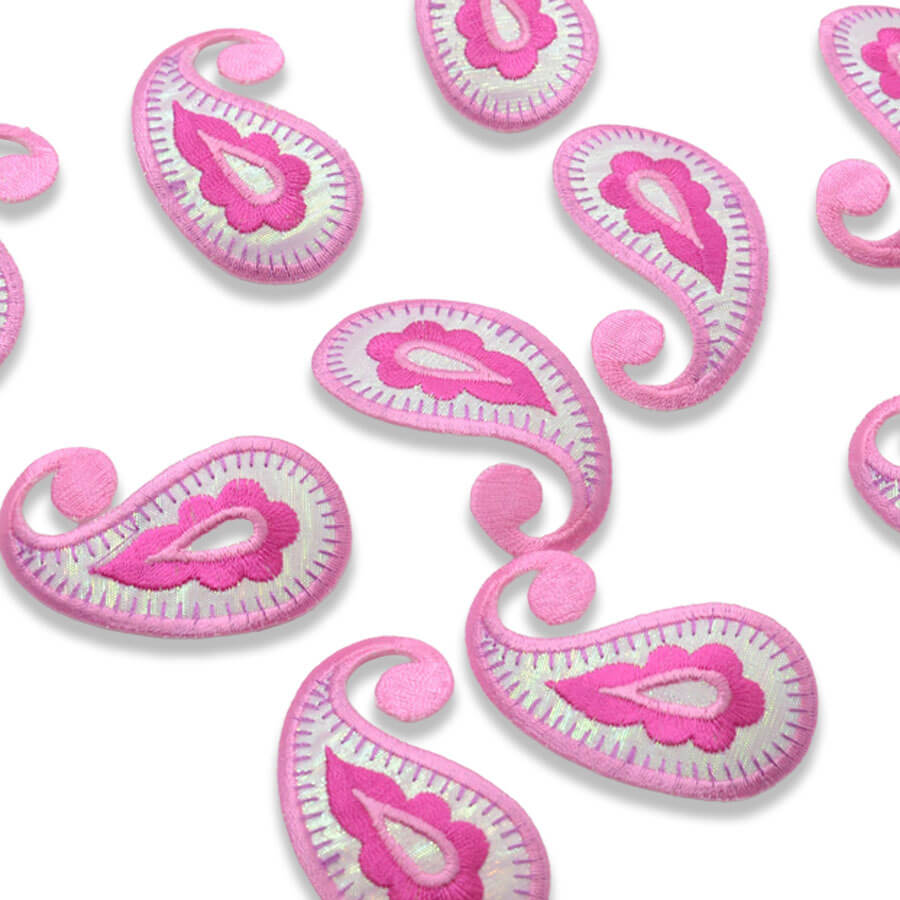 Parche ornamental cachemir rosa de alta calidad