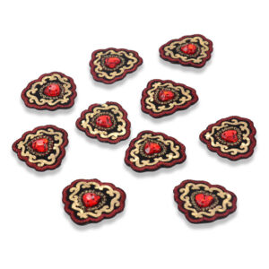 Aplique bordado de alta calidad con cristal rojo decorativo