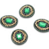 Aplique decorativo con cristal verde para confección profesional