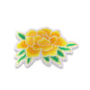 Parche bordado flor amarilla de 14 cm para confección.