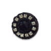Botón strass negro con cristales transparentes