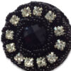 Botón strass negro con cristales transparentes
