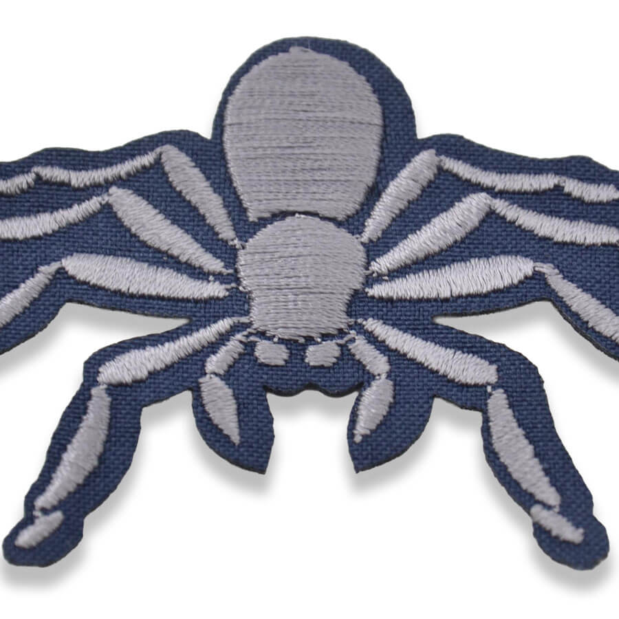 360AD300-parche-arana-para-ropa Aplique bordado de araña en gris y negro