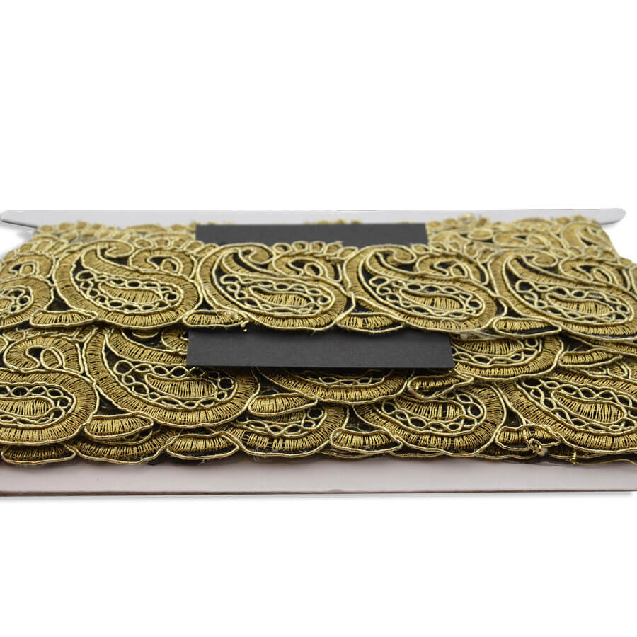 524.3171-galon-bordado-metalizado Galón bordado ornamental color oro.