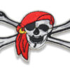 Aplique textil de calavera corsaria