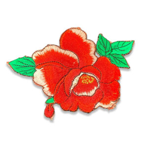 Parche Termoadhesivo Flor Bordada Roja 14 cm