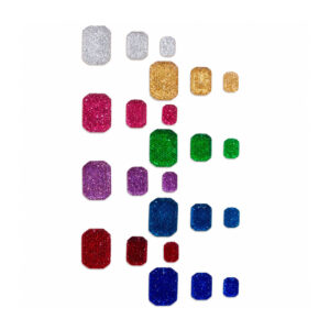 Piedras rectangulares de brillo en varios colores para confección