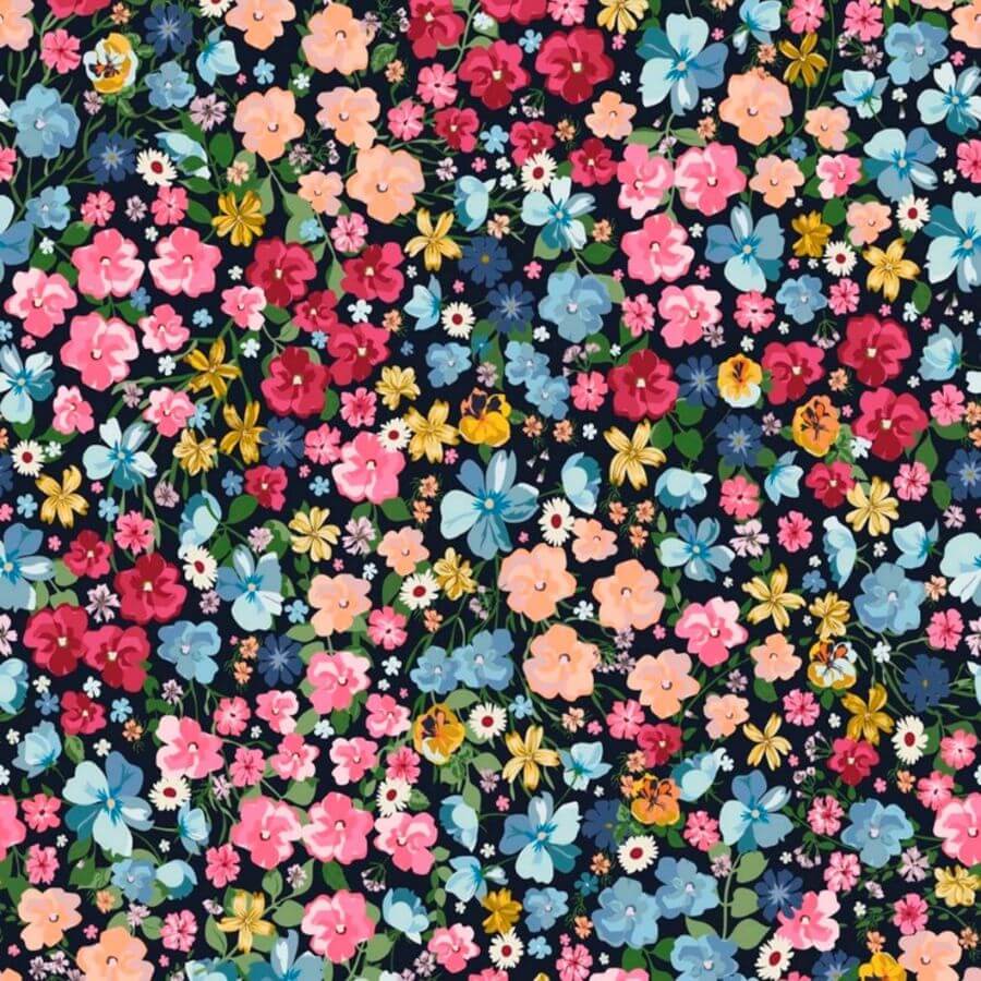 Algodón Flowerty Estampado Floral 100% Algodón Ancho 140 cm - Imagen 17