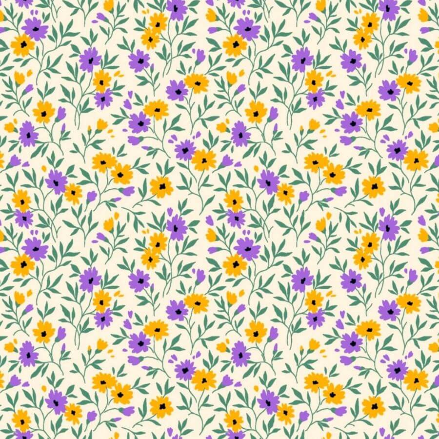 Algodón Flowerty Estampado Floral 100% Algodón Ancho 140 cm - Imagen 20