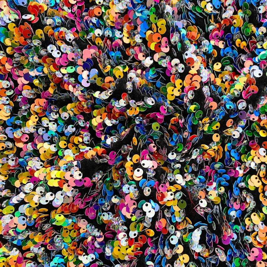 Tela de Lentejuela Confeti sobre Terciopelo Ancho 150 cm - Imagen 2