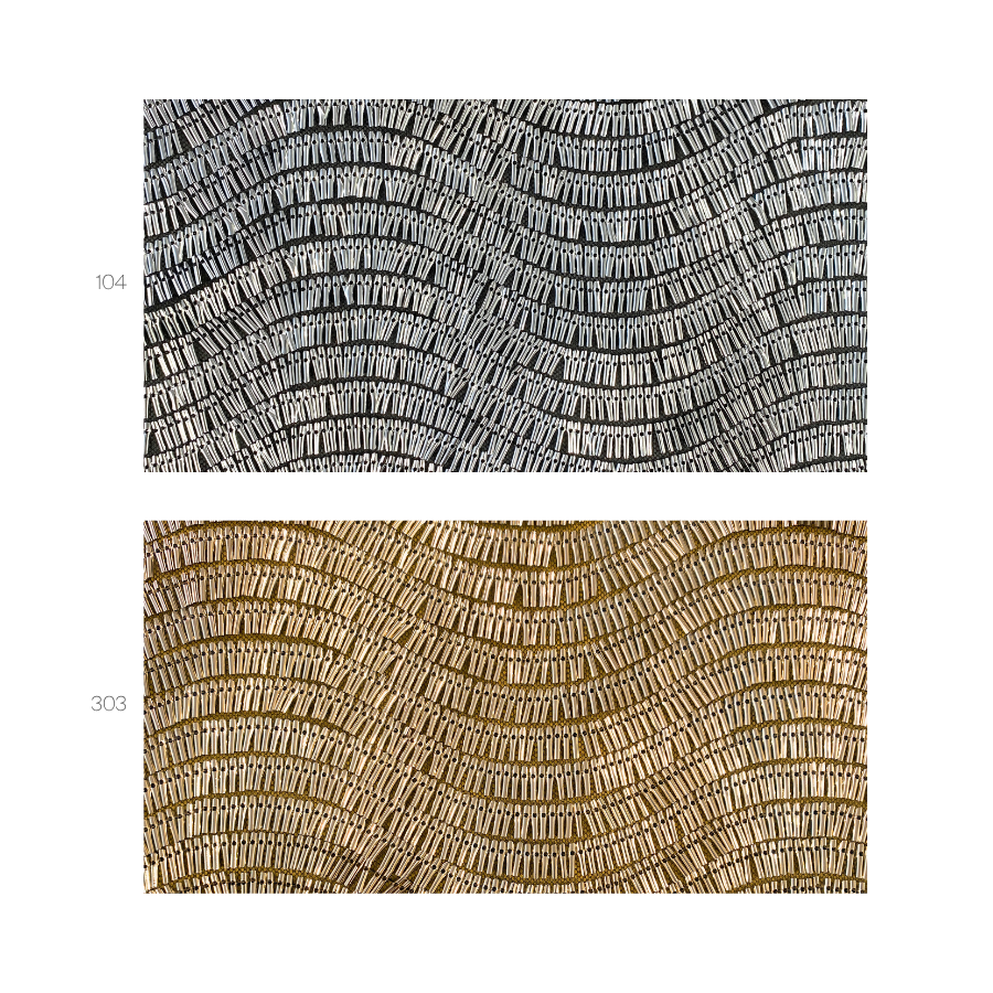 Tela Canutillo Ondas sobre Tul Metalizado Ancho 150 cm - Imagen 1