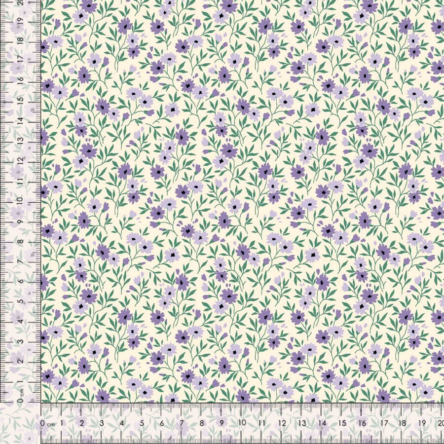tela de florecillas lila venta al por mayor