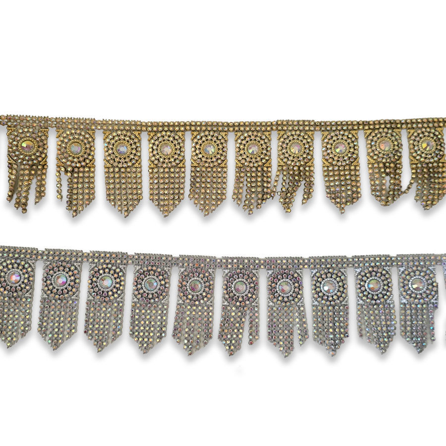 Fleco strass plata y oro con brillo