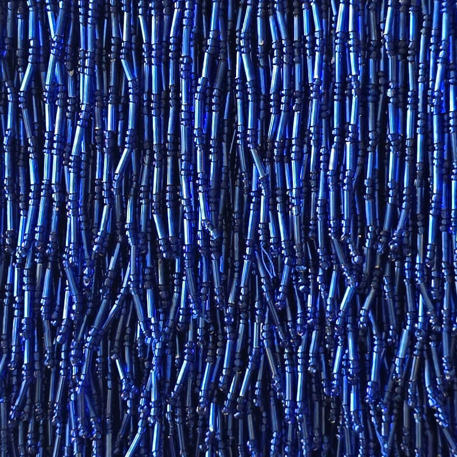 Fleco de canutillos azules brillantes de 10 cm para confección