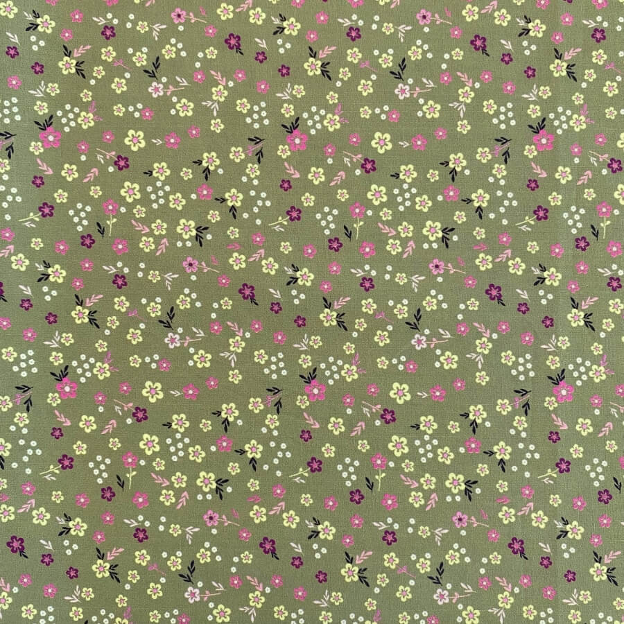 Tela de Algodón Violeta Estampado Floral 150 cm - Imagen 17