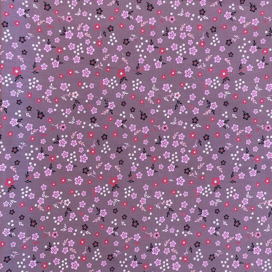 Tela de Algodón Violeta Estampado Floral 150 cm - Imagen 23