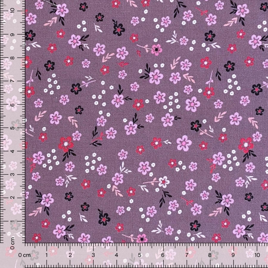 Tela de Algodón Violeta Estampado Floral 150 cm - Imagen 25